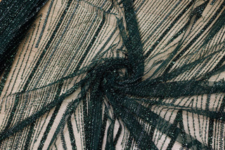 Broderie tip dantela cu perle/margele si paiete A54 - Verde