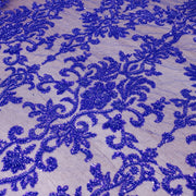 Broderie tip dantela cu perle/margele si paiete A55 - Albastru