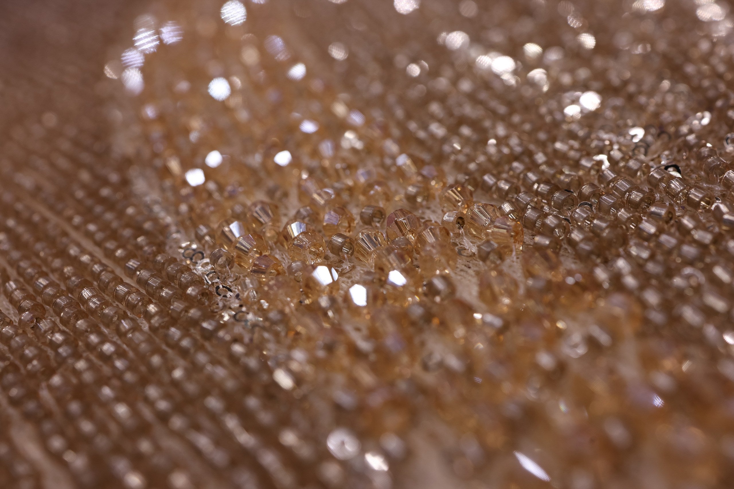 Broderie de lux tip dantela cu margele si paiete cusute manual  B85 - Auriu