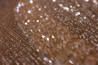 Broderie de lux tip dantela cu margele si paiete cusute manual  B85 - Auriu