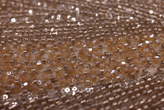 Broderie de lux tip dantela cu margele si paiete cusute manual  B85 - Auriu