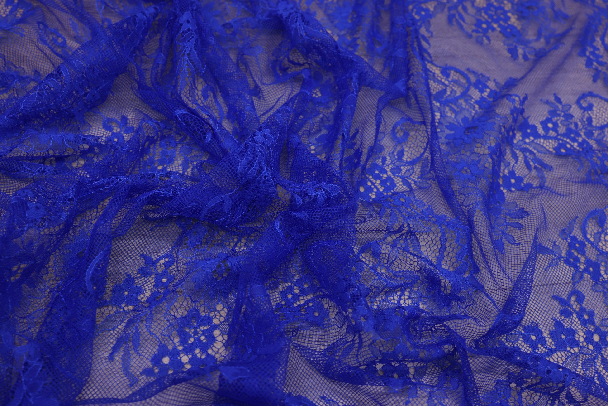 Dantela Chantilly Albastru - 657-3