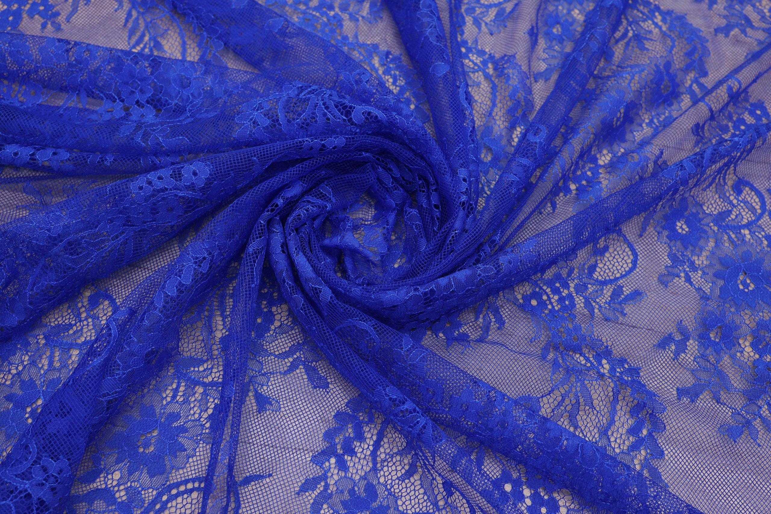 Dantela Chantilly Albastru - 657-3