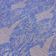 Dantelă Chantilly accesorizată manual în India D28 - Bleu