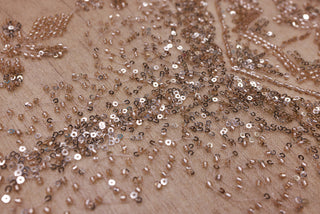 Broderie tip dantela cu perle/margele si paiete A23 - Auriu