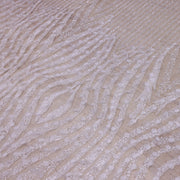 Broderie de lux tip dantela cu margele si paiete cusute manual  B98 - Alb.