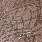 Broderie tip dantela cu perle/margele si paiete B87 - Auriu
