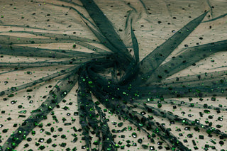 Tulle accesorizat cu pietre si cristale T4 - Verde