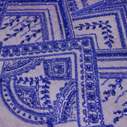 Broderie tip dantela cu perle/margele si paiete A43 - Albastru