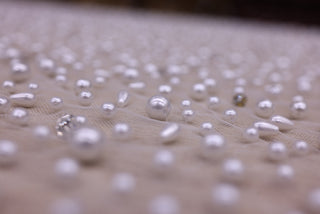 Broderie de lux tip dantela cu perle si pietre pretioase cusute manual  C18 - Alb
