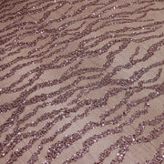 Broderie tip dantela cu perle/margele si paiete B40 - Roz