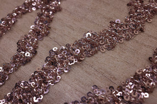 Broderie tip dantela cu perle/margele si paiete B40 - Roz