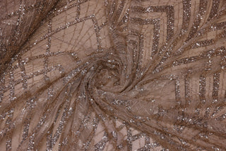 Broderie tip dantela cu perle/margele si paiete B87 - Auriu