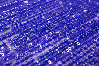Broderie tip dantela cu perle/margele si paiete A58 - Albastru