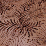 Broderie de lux tip dantela cu paiete si margele cusute manual D79 - Maro