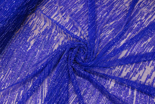 Broderie tip dantela cu perle/margele si paiete A58 - Albastru