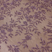 Broderie tip dantela cu perle/margele si paiete B41 - Mov Lila