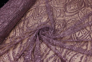 Broderie tip dantela cu perle/margele si paiete A25 - Mov