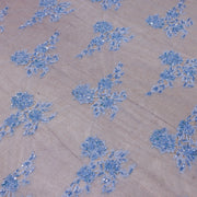 Dantelă Chantilly accesorizată manual în India D30 - Bleu