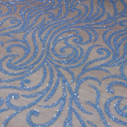 Broderie tip dantela cu perle/margele si paiete M11 - Bleu