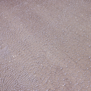 Broderie de lux tip dantela cu perle, margele si paiete   C20 - Argintiu