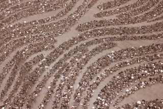 Broderie tip dantela cu perle/margele si paiete B89 - Auriu