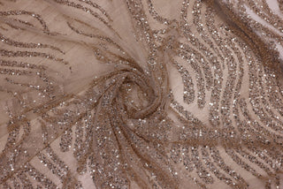 Broderie tip dantela cu perle/margele si paiete B89 - Auriu