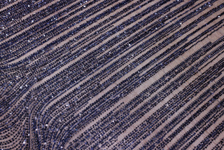 Broderie tip dantela cu perle/margele si paiete A63 - Bleumarin