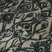 Broderie tip dantela cu perle/margele si paiete B45 - Verde