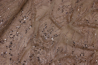 Broderie tip dantela cu perle/margele si paiete B90 - Auriu