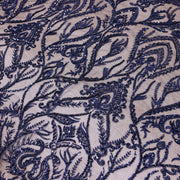 Broderie tip dantela cu perle/margele si paiete A64 - Bleumarin