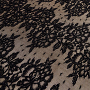 Dantelă Chantilly accesorizată manual în India   D71 - Negru