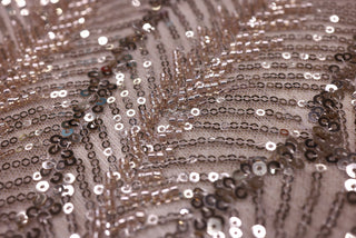 Broderie tip dantela cu perle/margele si paiete B17 - Auriu