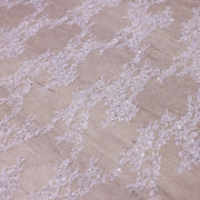 Dantelă Chantilly accesorizată manual în India D3 - Alb