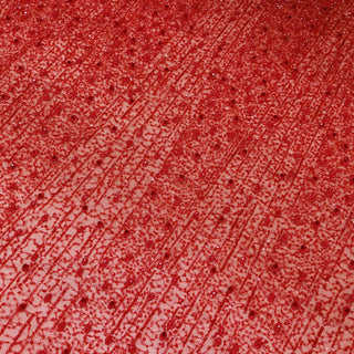 Broderie tip dantela cu perle/margele si paiete A65 - Rosu
