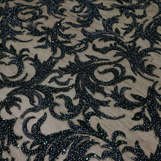 Broderie tip dantela cu perle/margele si paiete B47 - Verde