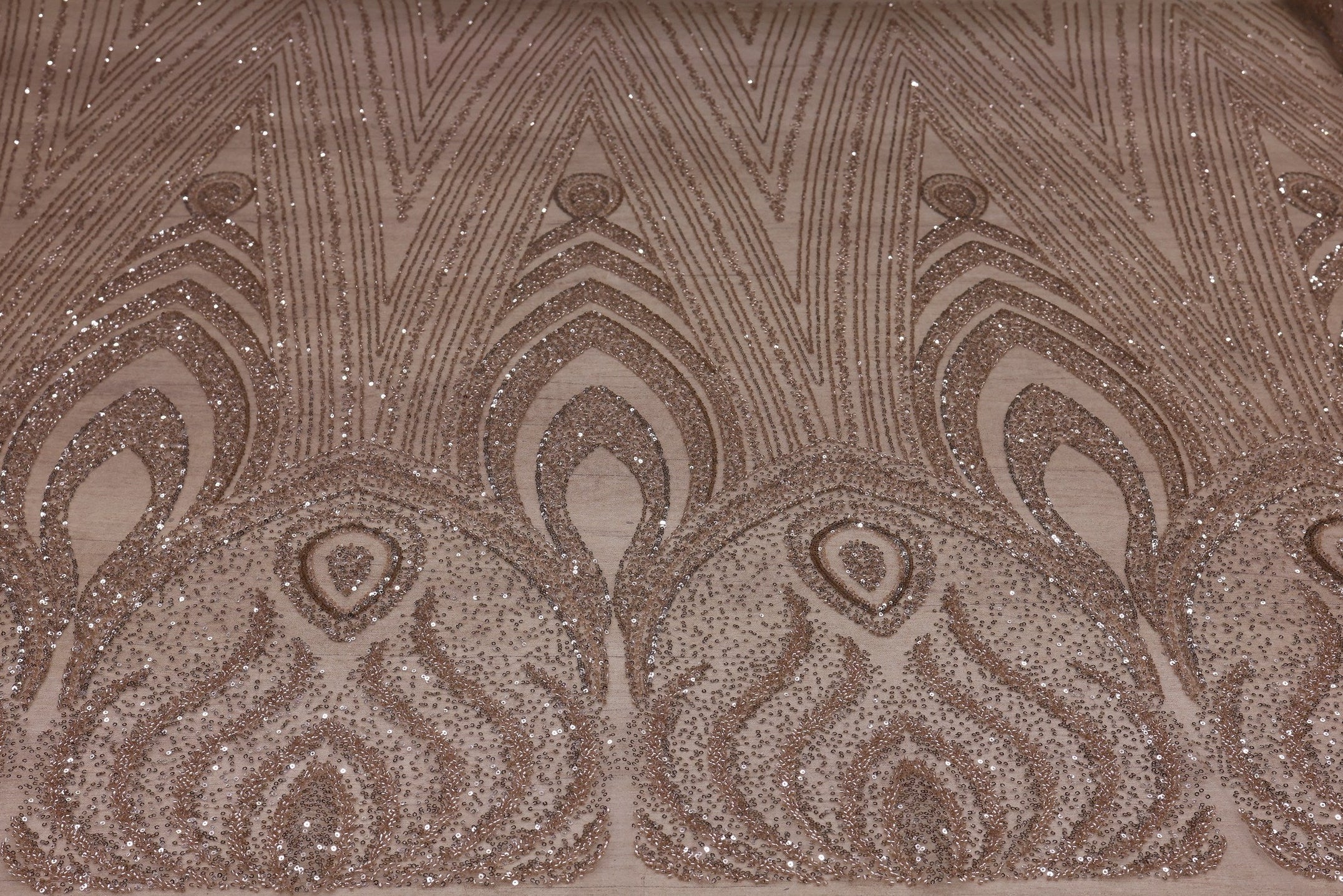 Broderie tip dantela cu perle/margele si paiete B91 - Auriu