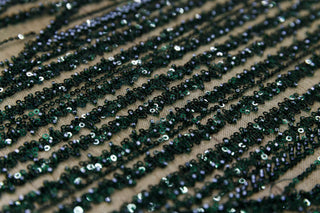 Broderie tip dantela cu perle/margele si paiete M13 - Verde
