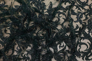 Broderie tip dantela cu perle/margele si paiete B47 - Verde