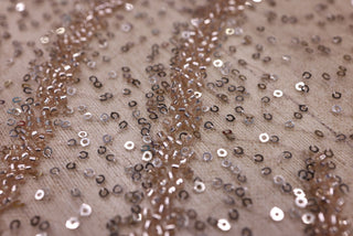 Broderie tip dantela cu perle/margele si paiete B91 - Auriu