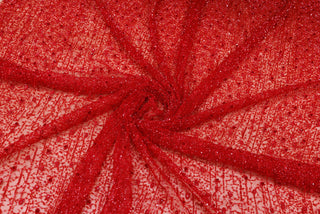 Broderie tip dantela cu perle/margele si paiete A65 - Rosu