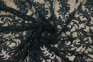 Broderie tip dantela cu perle/margele si paiete B47 - Verde