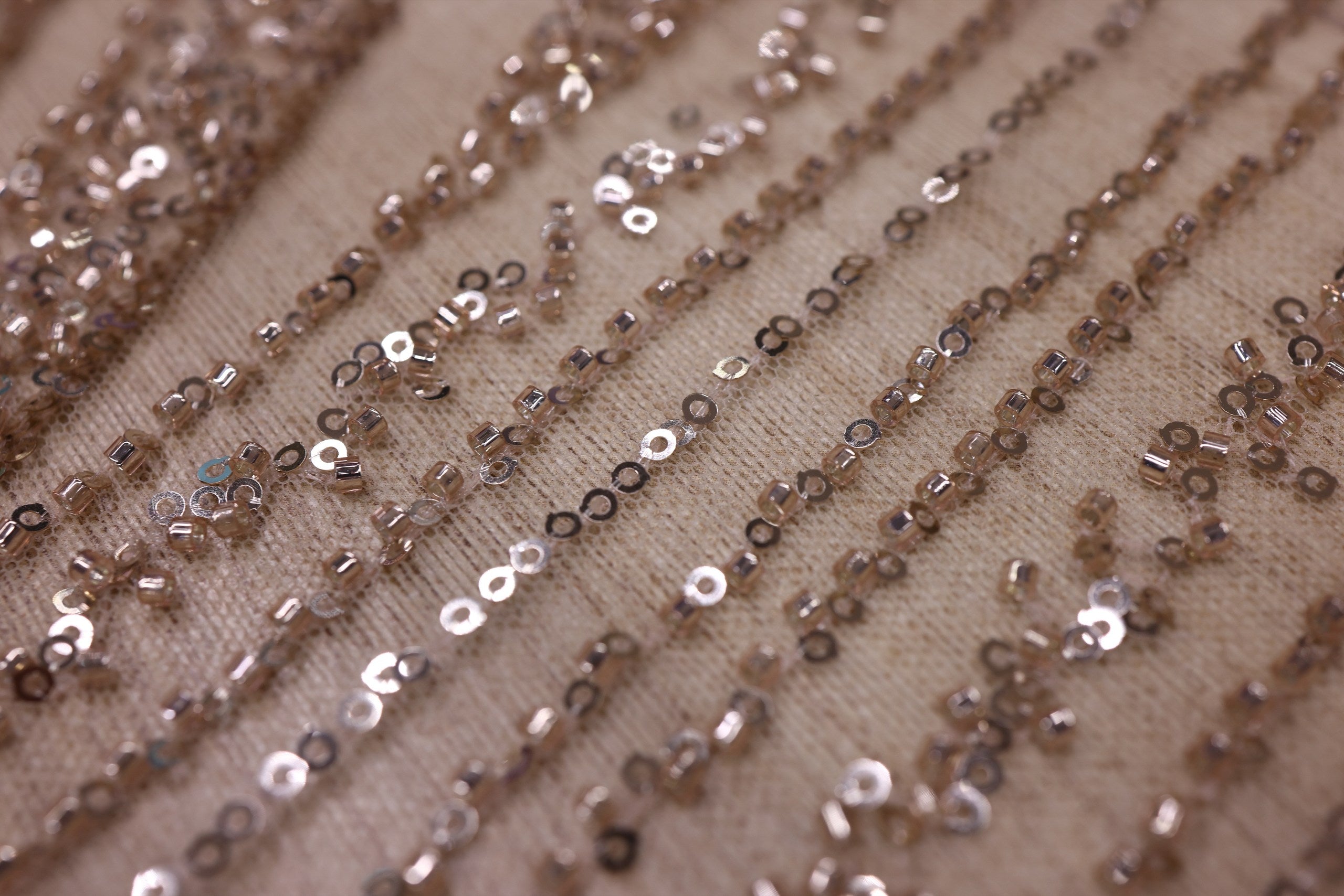 Broderie tip dantela cu perle/margele si paiete B91 - Auriu