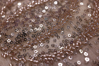 Broderie tip dantela cu perle/margele si paiete B91 - Auriu