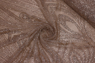 Broderie tip dantela cu perle/margele si paiete B17 - Auriu