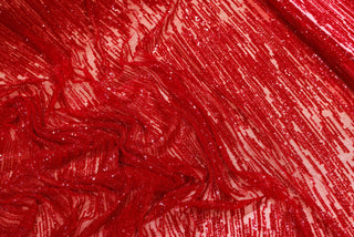 Broderie tip dantela cu perle/margele si paiete A66 - Rosu