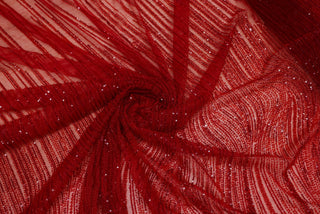 Broderie tip dantela cu perle/margele si paiete A63 - Rosu