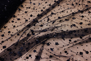 Tulle accesorizat cu pietre si cristale T3 - Negru