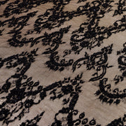 Dantelă Chantilly accesorizată manual în India  D76 - Negru