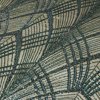 Broderie tip dantela cu perle/margele si paiete M15 - Verde